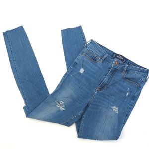 Hollister Ultra High Rise Ripped Medium Wash Super Skinny Jeans size 5R (27x30)